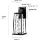 Dutton 1 Light 16 inch Powder Coated Black Outdoor Wall Sconce